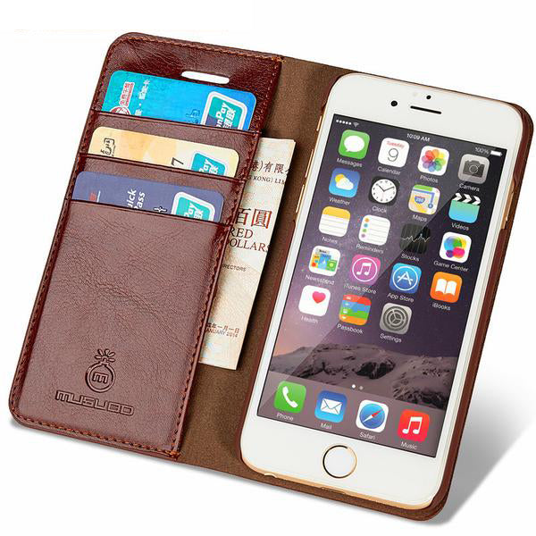 Leather Case For iPhone 8 Plus 7 Plus iphone X 6 Plus 6s Plus 5 5s SE 4 4s