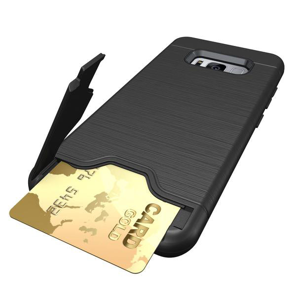 Impact Brushed Texture Stand Card Slot Cover for Galaxy