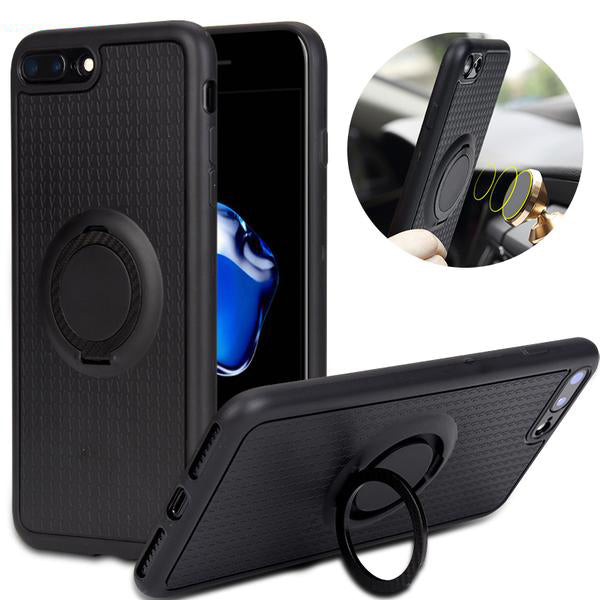 Car Holder Stand Magnetic Suction Bracket Finger Ring Soft TPU Cover for iPhone7 7Plus