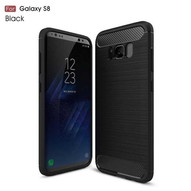 Environmental Carbon Fiber Soft TPU Anti-Skid Cover For Samsung S8 Plus S8Plus