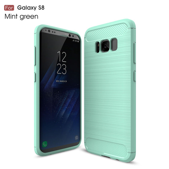 Environmental Carbon Fiber Soft TPU Anti-Skid Cover For Samsung S8 Plus S8Plus