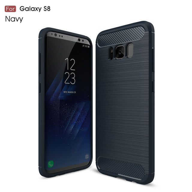 Environmental Carbon Fiber Soft TPU Anti-Skid Cover For Samsung S8 Plus S8Plus