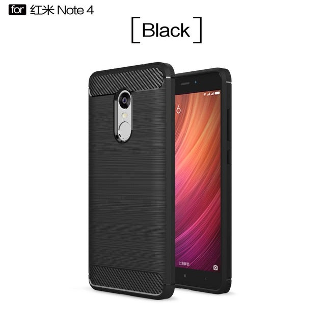 Brushed Armor Shockproof  Soft TPU Case For Xiaomi Redmi Note 4 4X 4 Pro 5.5''