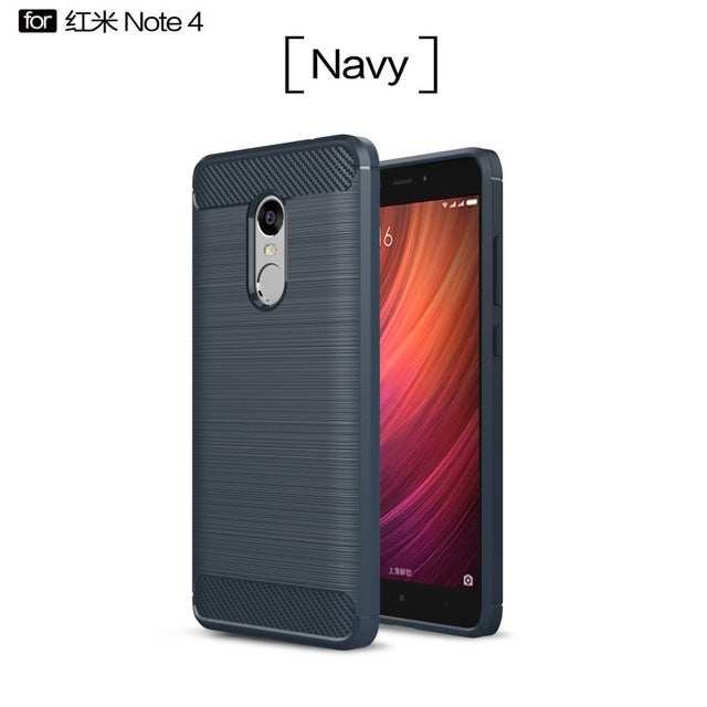 Brushed Armor Shockproof  Soft TPU Case For Xiaomi Redmi Note 4 4X 4 Pro 5.5''