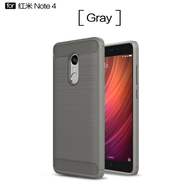 Brushed Armor Shockproof  Soft TPU Case For Xiaomi Redmi Note 4 4X 4 Pro 5.5''