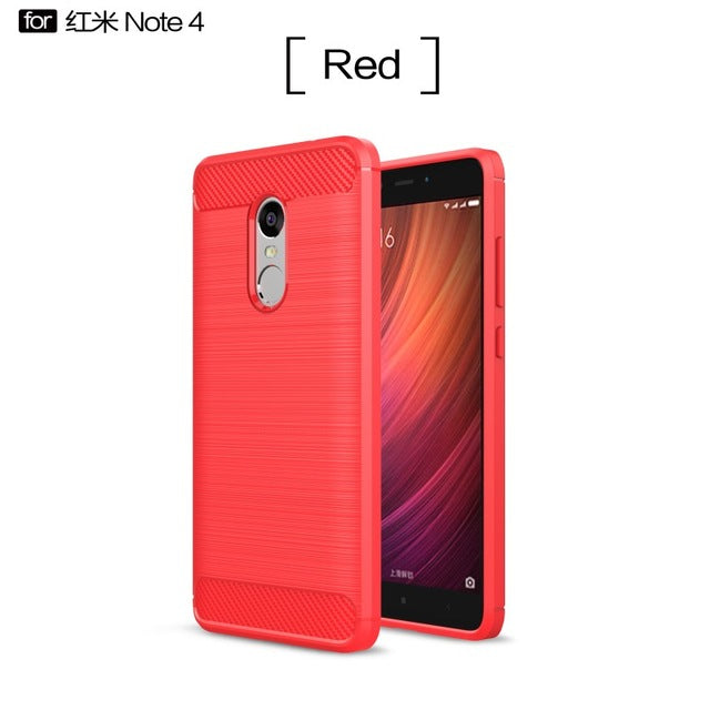 Brushed Armor Shockproof  Soft TPU Case For Xiaomi Redmi Note 4 4X 4 Pro 5.5''