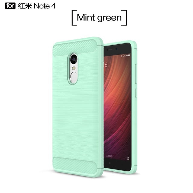 Brushed Armor Shockproof  Soft TPU Case For Xiaomi Redmi Note 4 4X 4 Pro 5.5''