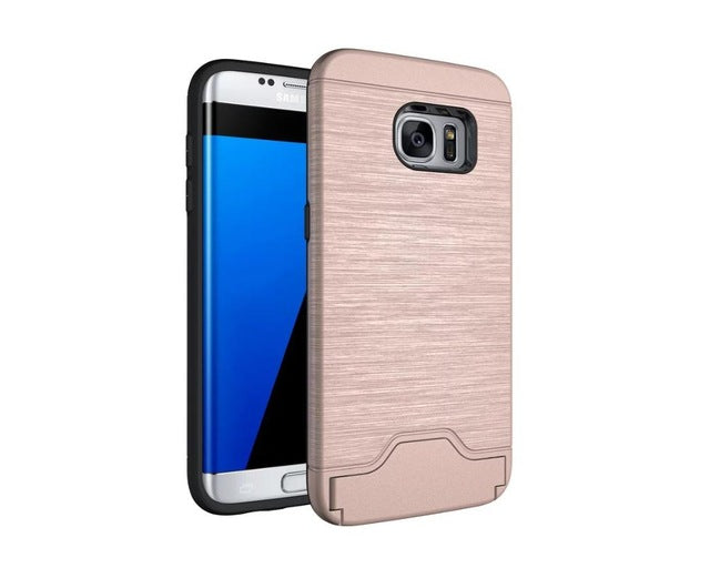 Impact Brushed Texture Stand Card Slot Cover for Galaxy