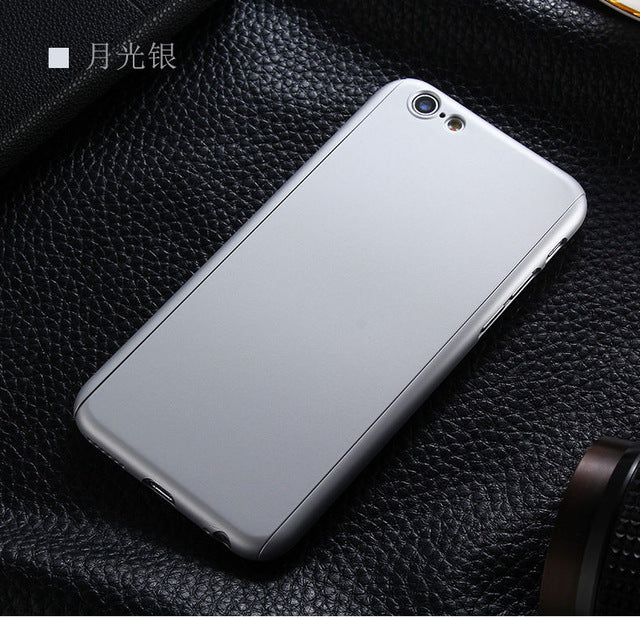 Luxury 360 Degree Full Body Protection Matte Phone Case For iPhone 6 6S 7 Plus 5 5S 8