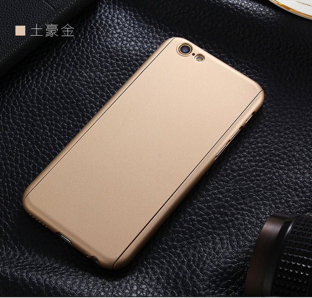 Luxury 360 Degree Full Body Protection Matte Phone Case For iPhone 6 6S 7 Plus 5 5S 8