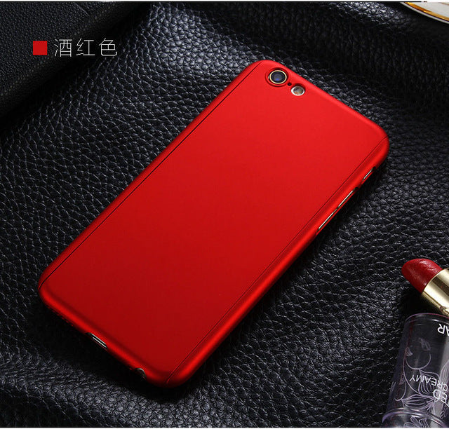 Luxury 360 Degree Full Body Protection Matte Phone Case For iPhone 6 6S 7 Plus 5 5S 8