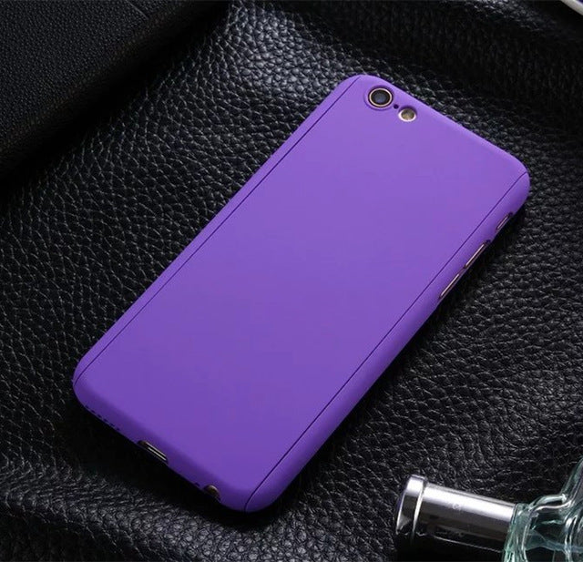 Luxury 360 Degree Full Body Protection Matte Phone Case For iPhone 6 6S 7 Plus 5 5S 8