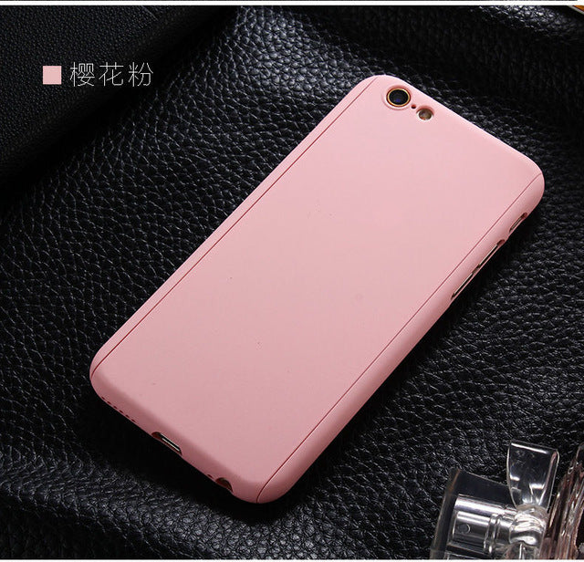 Luxury 360 Degree Full Body Protection Matte Phone Case For iPhone 6 6S 7 Plus 5 5S 8