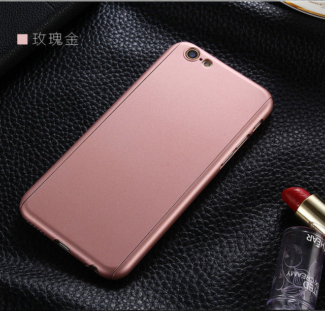 Luxury 360 Degree Full Body Protection Matte Phone Case For iPhone 6 6S 7 Plus 5 5S 8