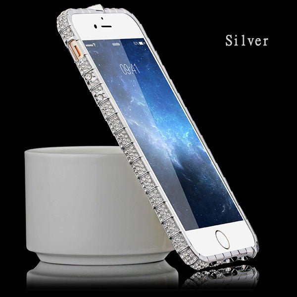 Luxury Bling Diamond Bumper Metal Frame Cover For Iphone 7 6 6s 5 5s SE