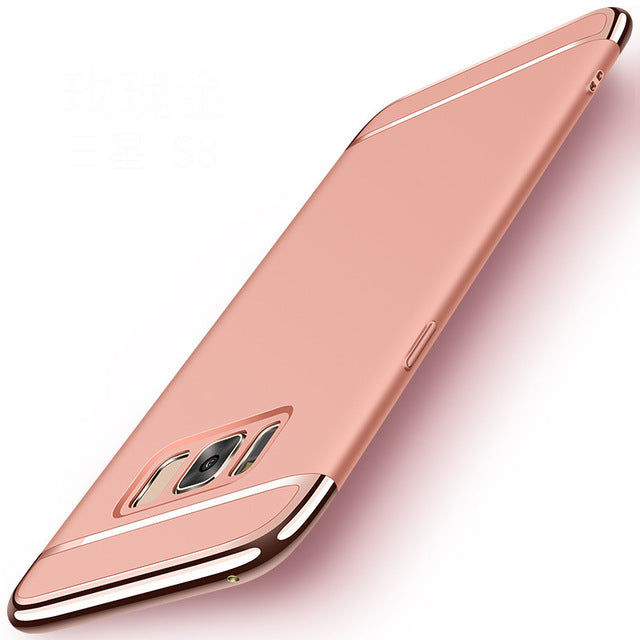 Plating Metal Hybrid PC Back Cover Case For Samsung S8 S7 Edge