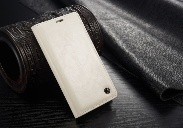 Leather Magnet Flip Wallet Case For Samsung Galaxy