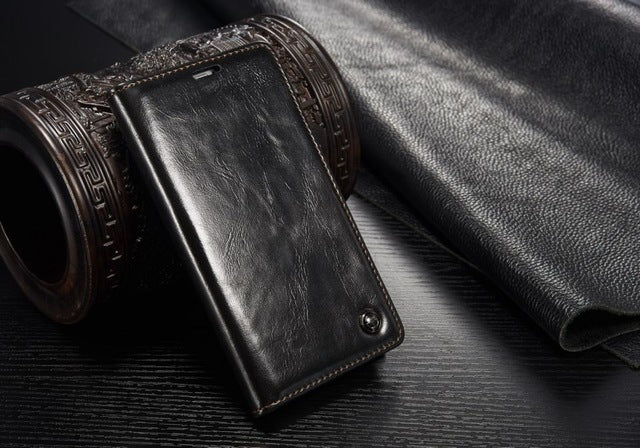 Leather Magnet Flip Wallet Case For Samsung Galaxy