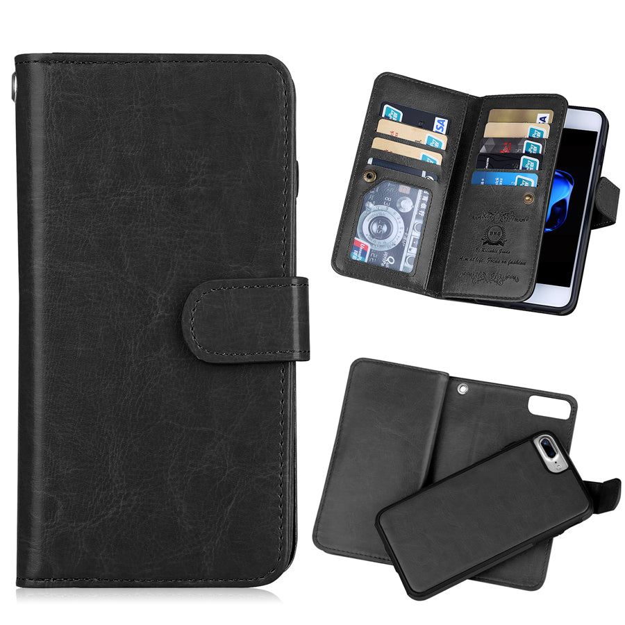 Multi Function 2 in 1 Leather Wallet Case For Apple iPhone