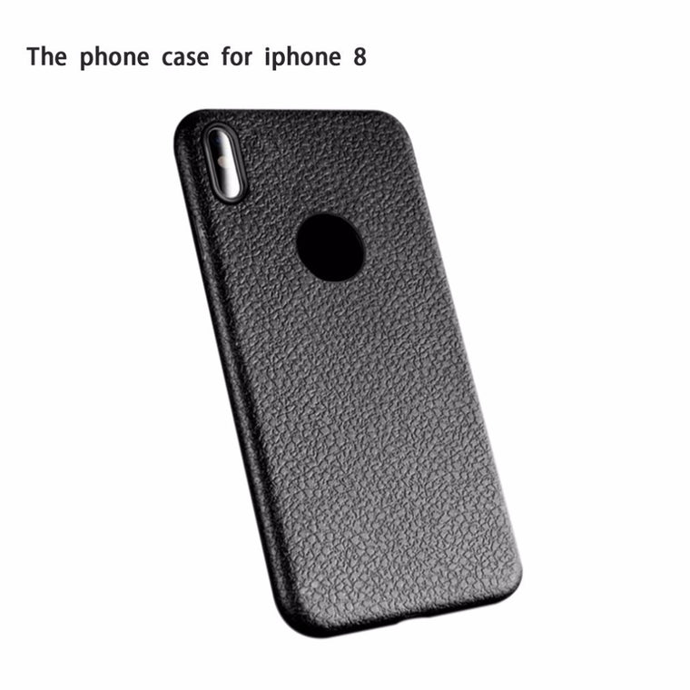 Luxury Vintage Leather Grain Pattern Phone Case for iPhone 8