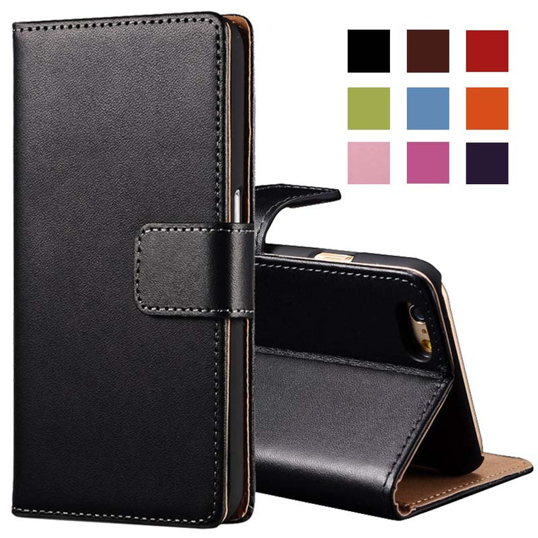 Genuine Leather Wallet Case For iPhone 6 6S Plus