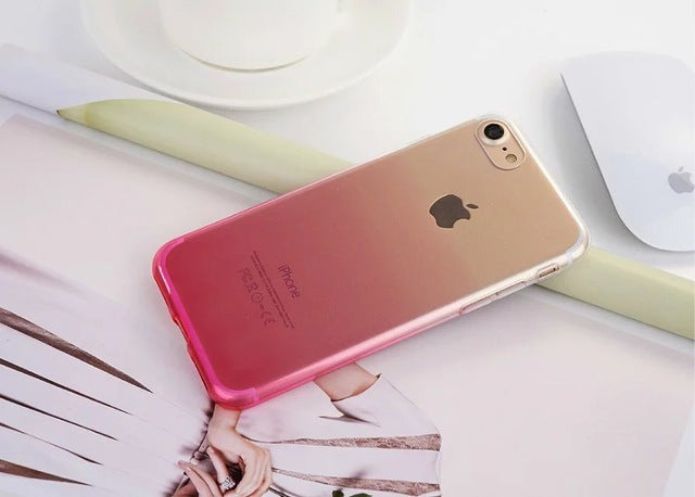 Ultra Thin Glitter Gradient TPU Case For iPhone 5 5S X 6 6S 7 Plus