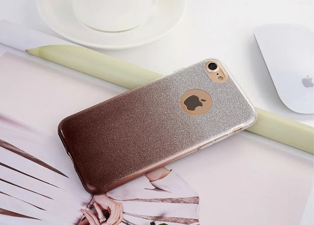 Ultra Thin Glitter Gradient TPU Case For iPhone 5 5S X 6 6S 7 Plus