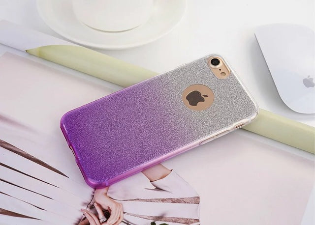 Ultra Thin Glitter Gradient TPU Case For iPhone 5 5S X 6 6S 7 Plus