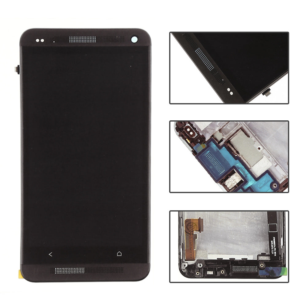 HTC One M7 LCD Touch Digitizer Screen Assembly replacment with frame