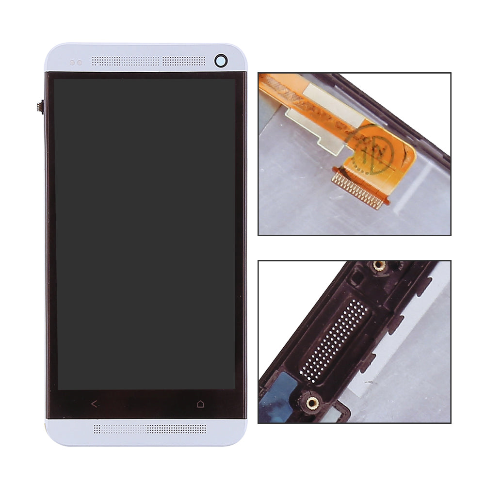 HTC One M7 LCD Touch Digitizer Screen Assembly replacment with frame