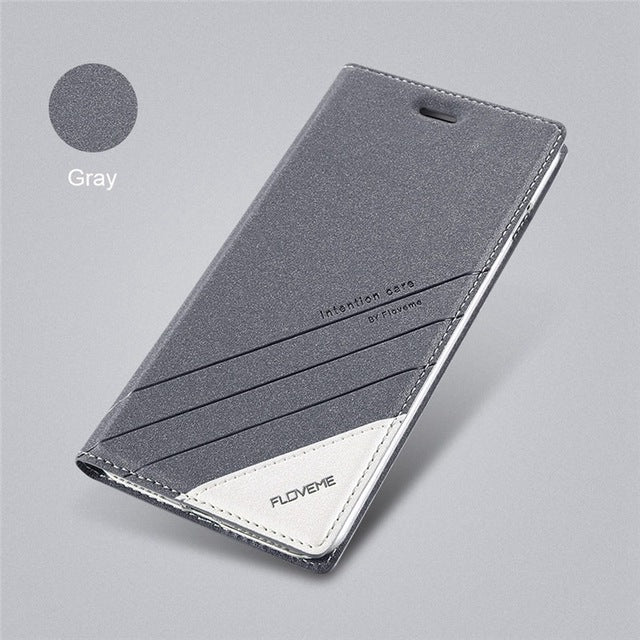 Luxury Brand Flip Card Slot Leather Cover For iPhone